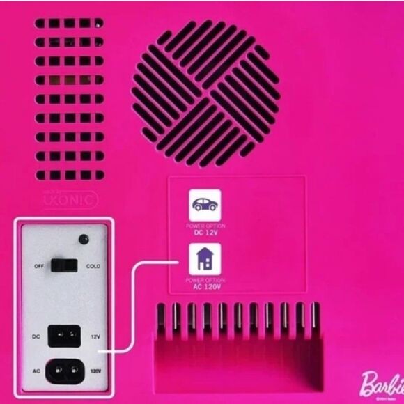 Barbie 6.7L Mini Fridge- Pink/Gold - Picture 5 of 9